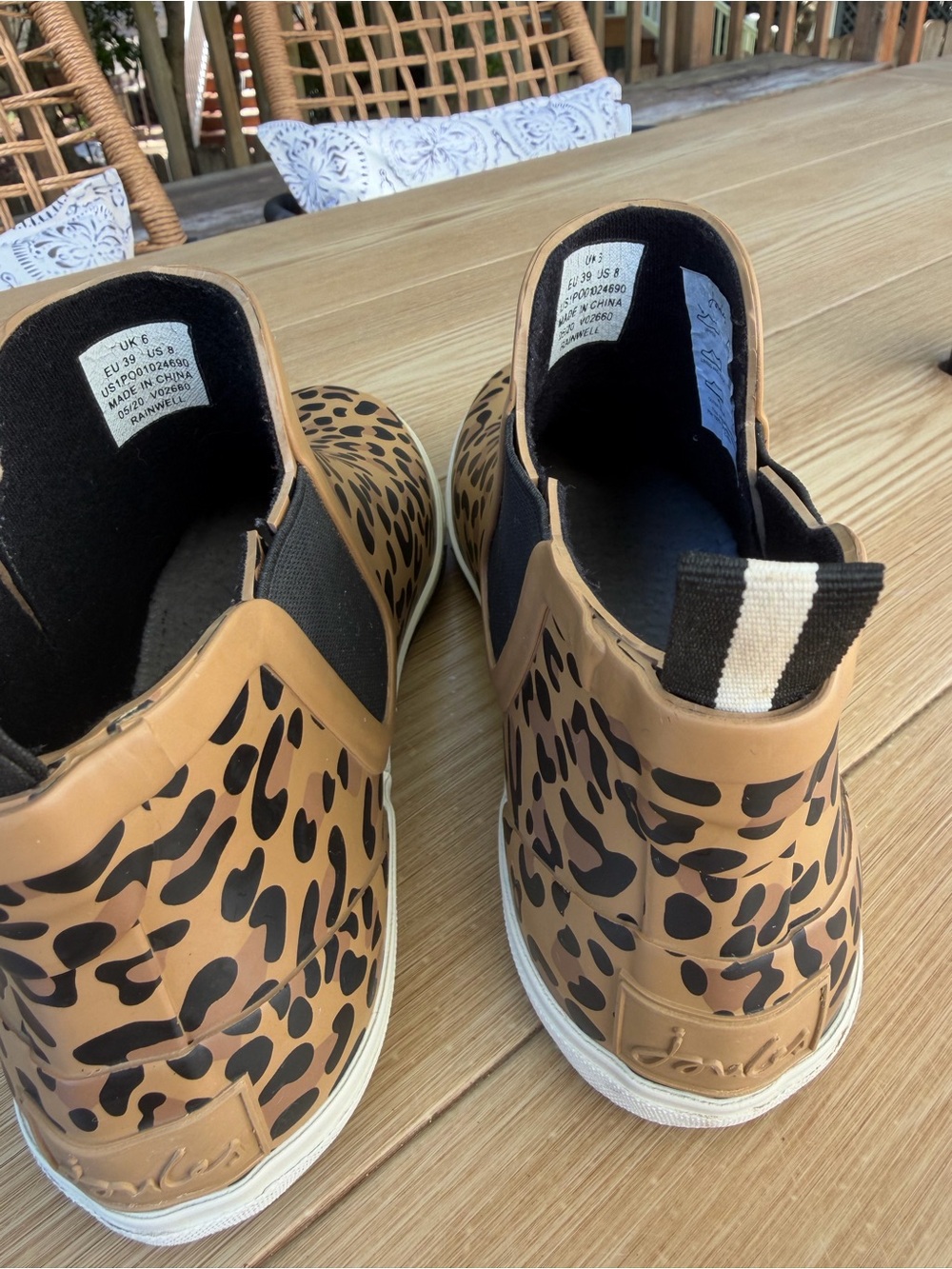 Joules Rainwell Leopard Print Boots - Picture 5 of 7